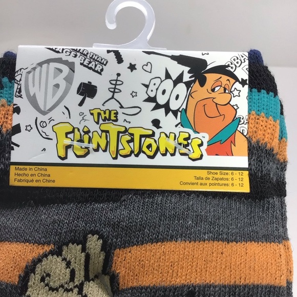 (2) Pairs The Flintstones Mens Novelty Crew Socks - Picture 4 of 7